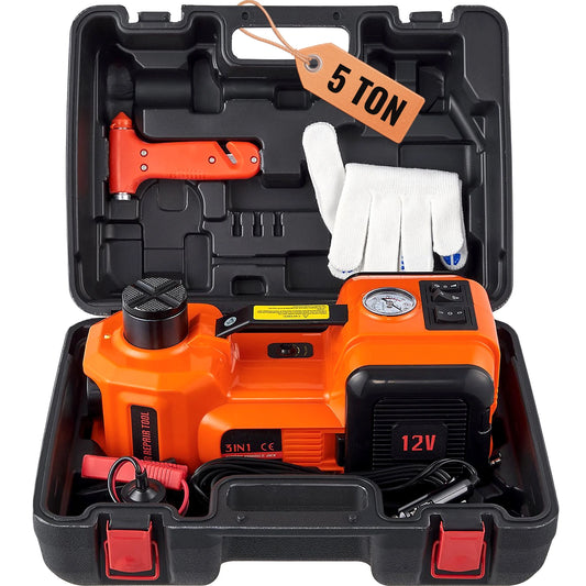 5-Ton Electric Hydraulic Car Jack Kit – Heavy-Duty with Impact Wrench