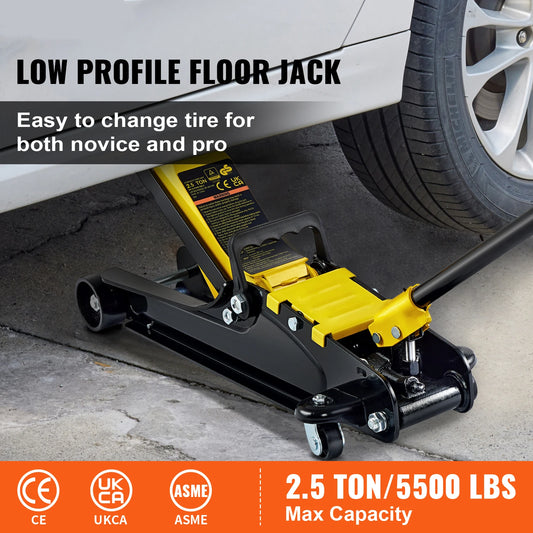 2.5-Ton Low Profile Hydraulic Floor Jack – Heavy Duty Steel Lift