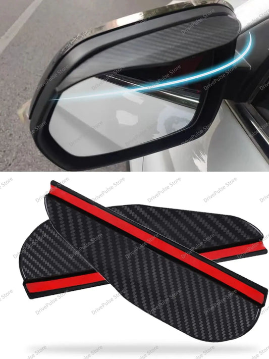 2PCS Carbon Fiber Rain Guards for Car Side Mirrors